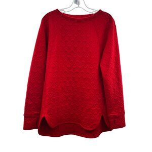 St. John's Bay Active Women's Quilted Sweatshirt Red Size Small